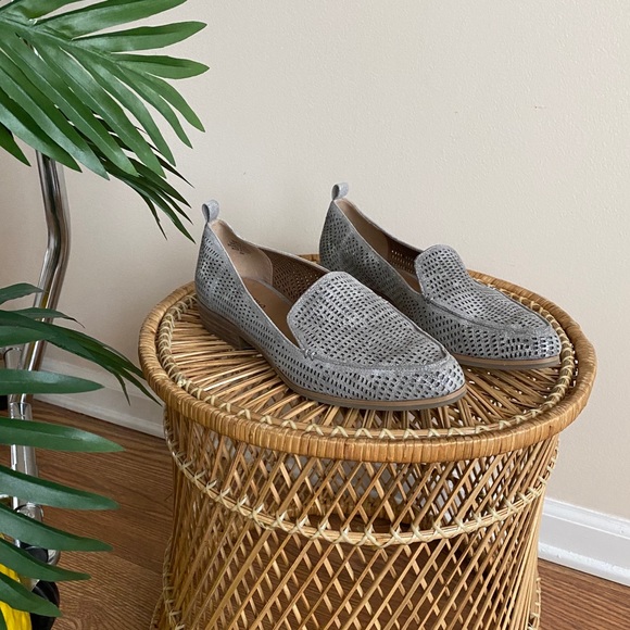 Crown Vintage Shoes - Crown Vintage Pewter Perforated Loafers 6